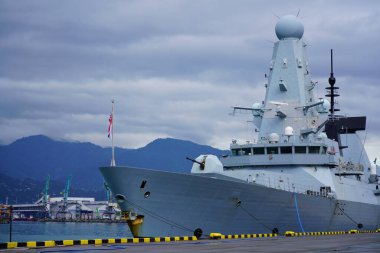 Batumi, Gürcistan - 30 Haziran 2021: Liman savunma gemisi