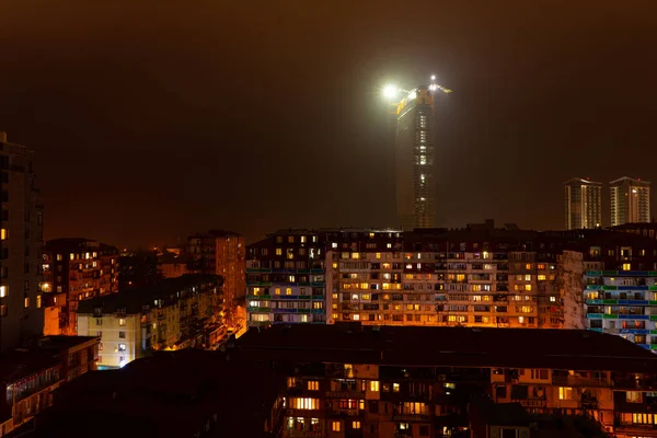 Vista Nocturna Ciudad Las Luces Brillan —  Fotos de Stock