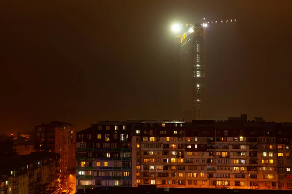 Nachtsicht Auf Die Stadt Die Lichter Leuchten — Stockfoto