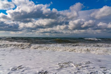 Batumi, Gürcistan - 12 Mart 2021: Karadeniz Fırtınası