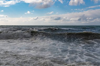 Batumi, Gürcistan - 12 Mart 2021: Karadeniz Fırtınası