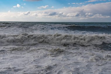 Batumi, Gürcistan - 12 Mart 2021: Karadeniz Fırtınası