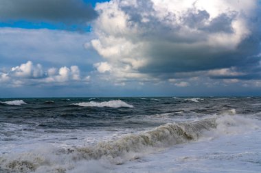 Batumi, Gürcistan - 12 Mart 2021: Karadeniz Fırtınası