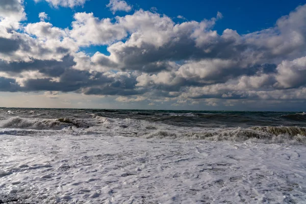 Batumi Geórgia Março 2021 Tempestade Mar Negro — Fotografia de Stock