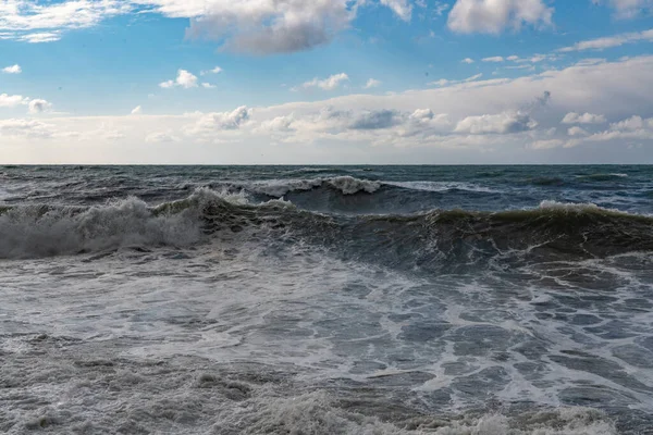 Batumi Geórgia Março 2021 Tempestade Mar Negro — Fotografia de Stock