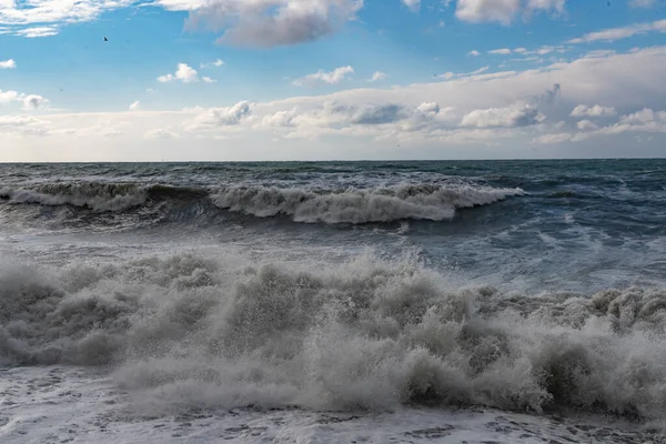 Batumi Geórgia Março 2021 Tempestade Mar Negro — Fotografia de Stock