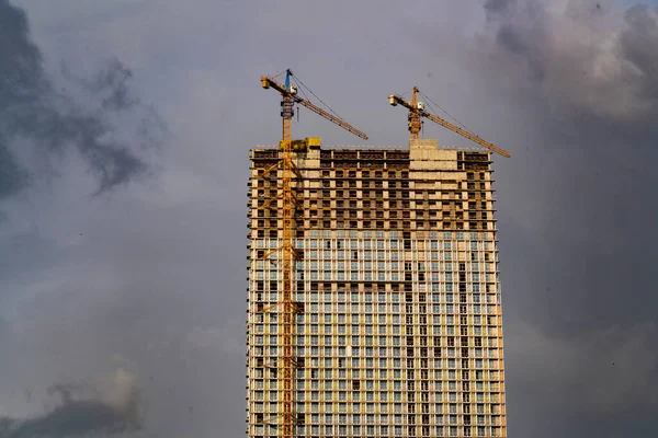 Batumi Gruzie Března 2021 Bytový Dům Výstavbě Deštivého Počasí — Stock fotografie