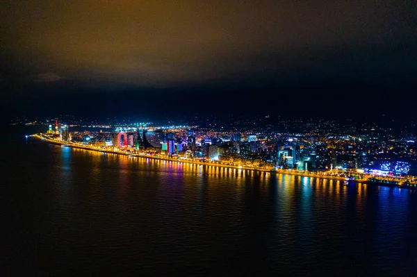 Vue Ville Nocturne Depuis Drone — Photo