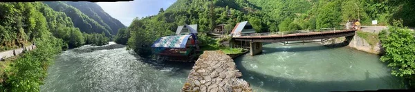 Batumi Georgien Juli 2021 Brücke Über Den Armen Fluss — Stockfoto