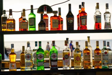 Batumi, Gürcistan - 12 Temmuz 2021: Beach Bar