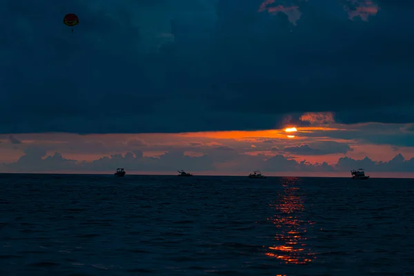 Pôr Sol Mar Batumi Adjara Geórgia — Fotografia de Stock