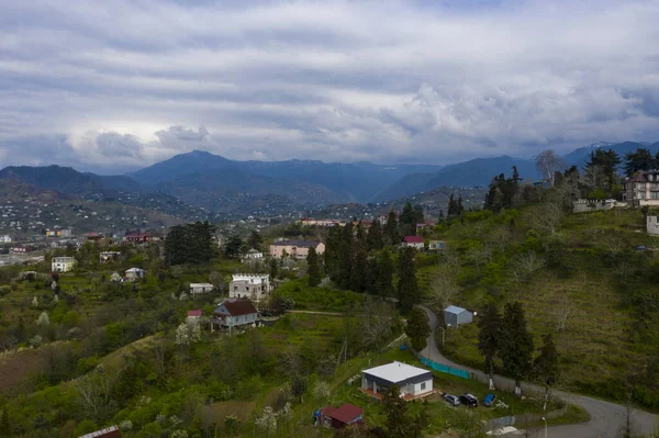 Vista Del Pueblo Los Pies Montaña —  Fotos de Stock