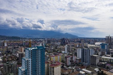 Batumi, Gürcistan - 13 Temmuz 2021: İHA 'dan şehir manzarası