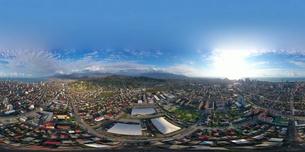 Batumi Georgia Julio 2021 Zona Industrial Desde Dron Panorama 360 —  Fotos de Stock