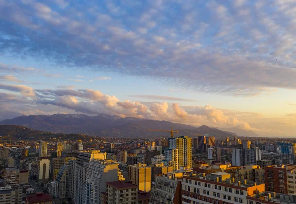 Batumi Georgia Julio 2021 Hermosa Vista Ciudad Desde Dron Atardecer — Foto de Stock