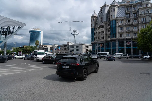 Batumi Georgië Juli 2021 Autoverkeer Straat — Stockfoto