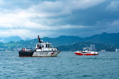 Batum, Gürcistan - 14 Temmuz 2021: Sahil Güvenlik gemisi