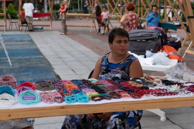 Batumi, Georgia - July 15, 2021: Exhibition of Handicrafts
