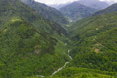 Machakhela Gorge, bir İHA 'dan, Adjara, Georgia