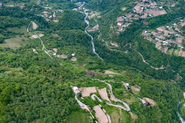 Machakhela Gorge Van Een Drone Adjara Georgië — Stockfoto