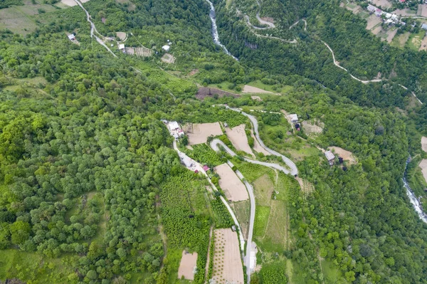 Machakhela Gorge Van Een Drone Adjara Georgië — Stockfoto