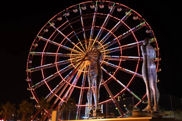 Batumi Geórgia Abril 2021 Roda Gigante Noite — Fotografia de Stock