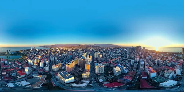 Batumi Georgien April 2021 360Vr Panorama Över Staden Vid Solnedgången — Stockfoto