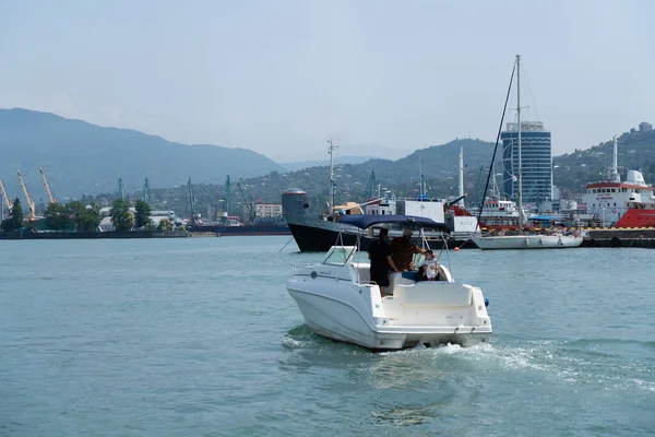 Batumi Georgia July 2021 Tourists Speedboat — Stock Photo, Image