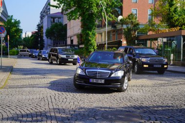 Batumi, Gürcistan - 19 Temmuz 2021: Cumhurbaşkanlığı konvoyu