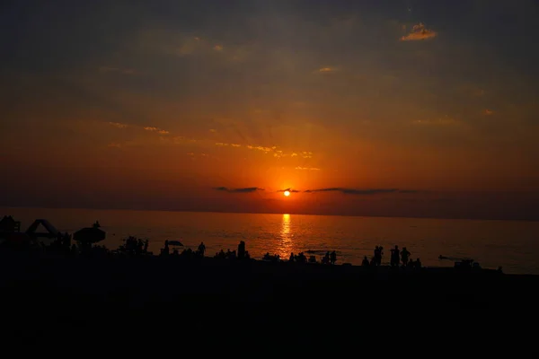 Hermoso Atardecer Naranja Mar — Foto de Stock