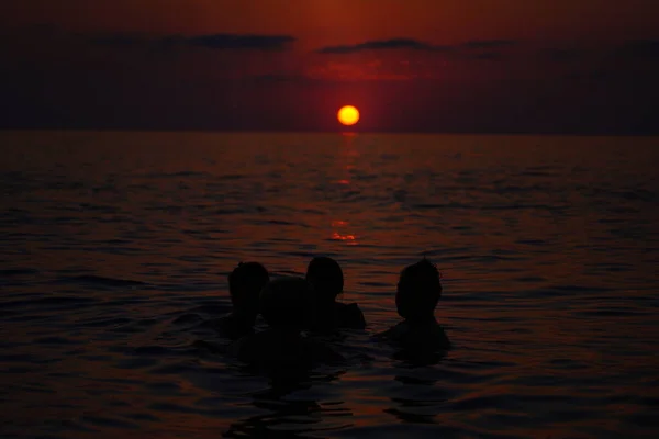Beautiful Orange Sunset Sea — Stock Photo, Image