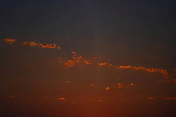 Schöner Orangefarbener Sonnenuntergang Meer — Stockfoto