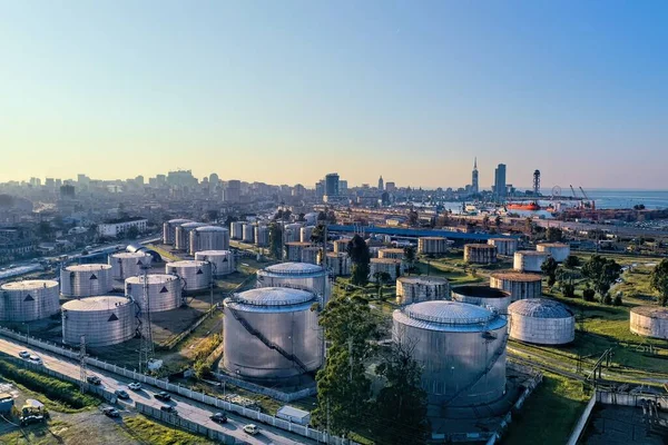 Batumi Georgia Május 2021 Aerial View Oil Storage Tank — Stock Fotó