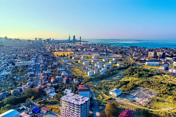 Batumi Georgien Mai 2021 Luftaufnahme Der Industriezone — Stockfoto
