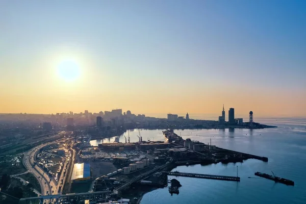 Batumi Geórgia Maio 2021 Vista Aérea Porto — Fotografia de Stock