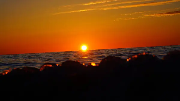 Coucher Soleil Sur Mer Noire Juin — Photo