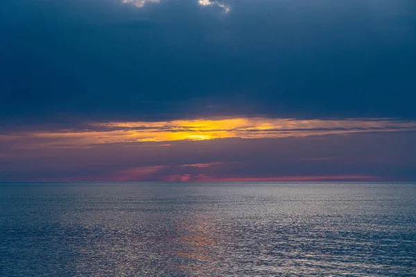 Pôr Sol Laranja Mar Negro Abril — Fotografia de Stock