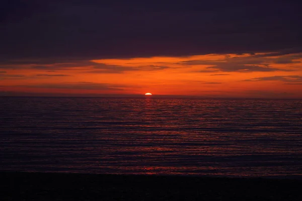 Die Sonne Geht Über Den Horizont — Stockfoto