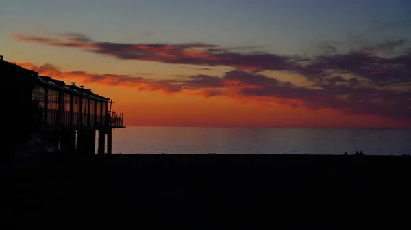 Batumi Georgië Mei 2021 Zonsondergang Zee — Stockfoto