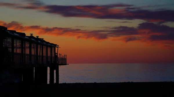 Batumi Georgien Maj 2021 Solnedgång Vid Havet — Stockfoto