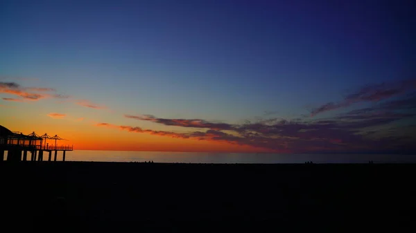 Batumi Georgië Mei 2021 Zonsondergang Zee — Stockfoto