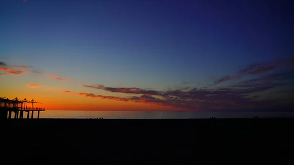 Batumi Georgië Mei 2021 Zonsondergang Zee — Stockfoto