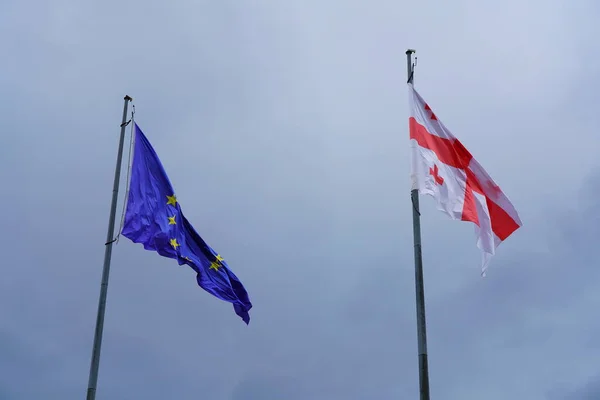 Georgia Flag Sky — Stock Photo, Image