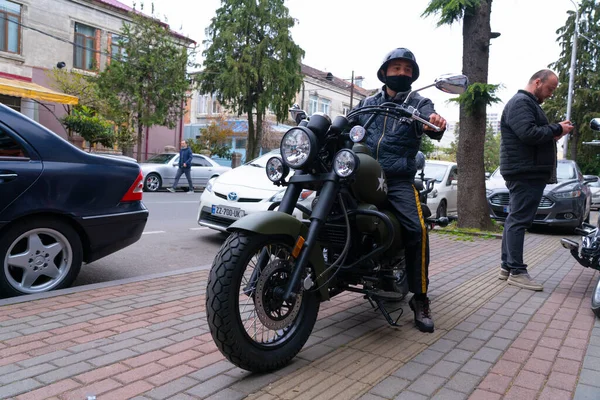 Batumi Geórgia Abril 2021 Motociclista Uma Motocicleta — Fotografia de Stock