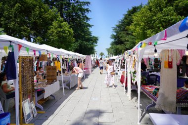 Batumi, Gürcistan - 06 Ağustos 2021: Halk Sanatları Fuarı