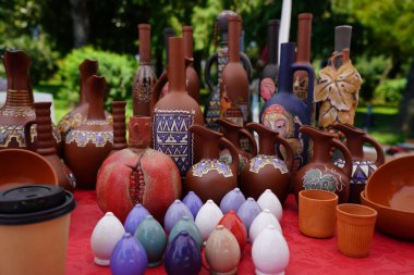 Batumi, Gürcistan - 06 Ağustos 2021: Halk Sanatları Fuarı