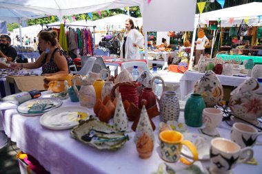 Batumi, Gürcistan - 06 Ağustos 2021: Halk Sanatları Fuarı