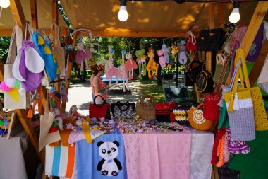 Batumi, Gürcistan - 06 Ağustos 2021: Halk Sanatları Fuarı