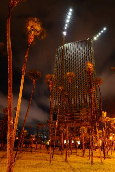 Батумі Георгія Серпня Багатоповерхова Будівля Будується Вночі — стокове фото