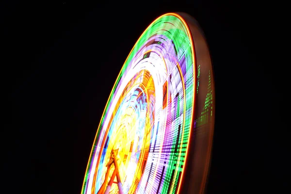 Roda Gigante Longa Exposição Noite — Fotografia de Stock